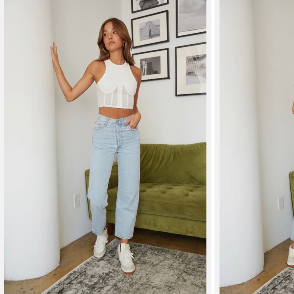LEVI’S ribcage high waisted straight leg jeans